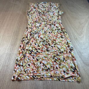 Kasper Women’s Size 6 Sleeveless Sheath Dress Abstract Print Faux Wrap